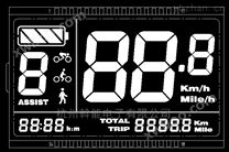 欧美电动自行车液晶仪表显示屏LCD