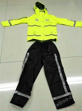 新式交巡警police3层复合网布执勤反光雨衣